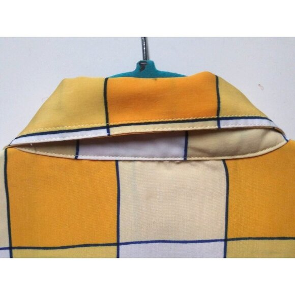 Mens Yellow Checkered Shirt 2XL Windowpane Plaid collared Stardom Collection EUC - Picture 10 of 10